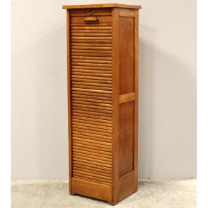 Antico classificatore serranda archivio schedario in rovere