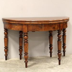 Antico tavolo console Luigi Filippo in noce - 19°secolo