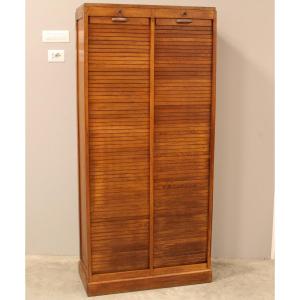 Antico classificatore serranda archivio schedario in rovere
