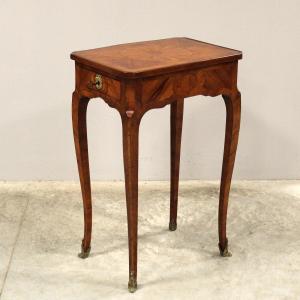 Antico tavolino Napoleone III intarsiato - 19°secolo