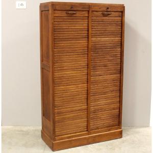 Antico classificatore serranda archivio schedario in rovere