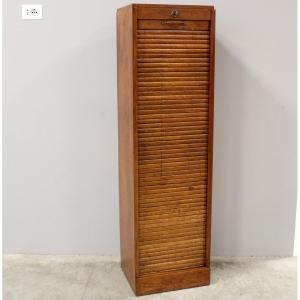 Antico classificatore serranda archivio schedario in rovere