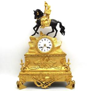 Ancien Horloge Pendule en bronze doré (H.54) - 19ème 