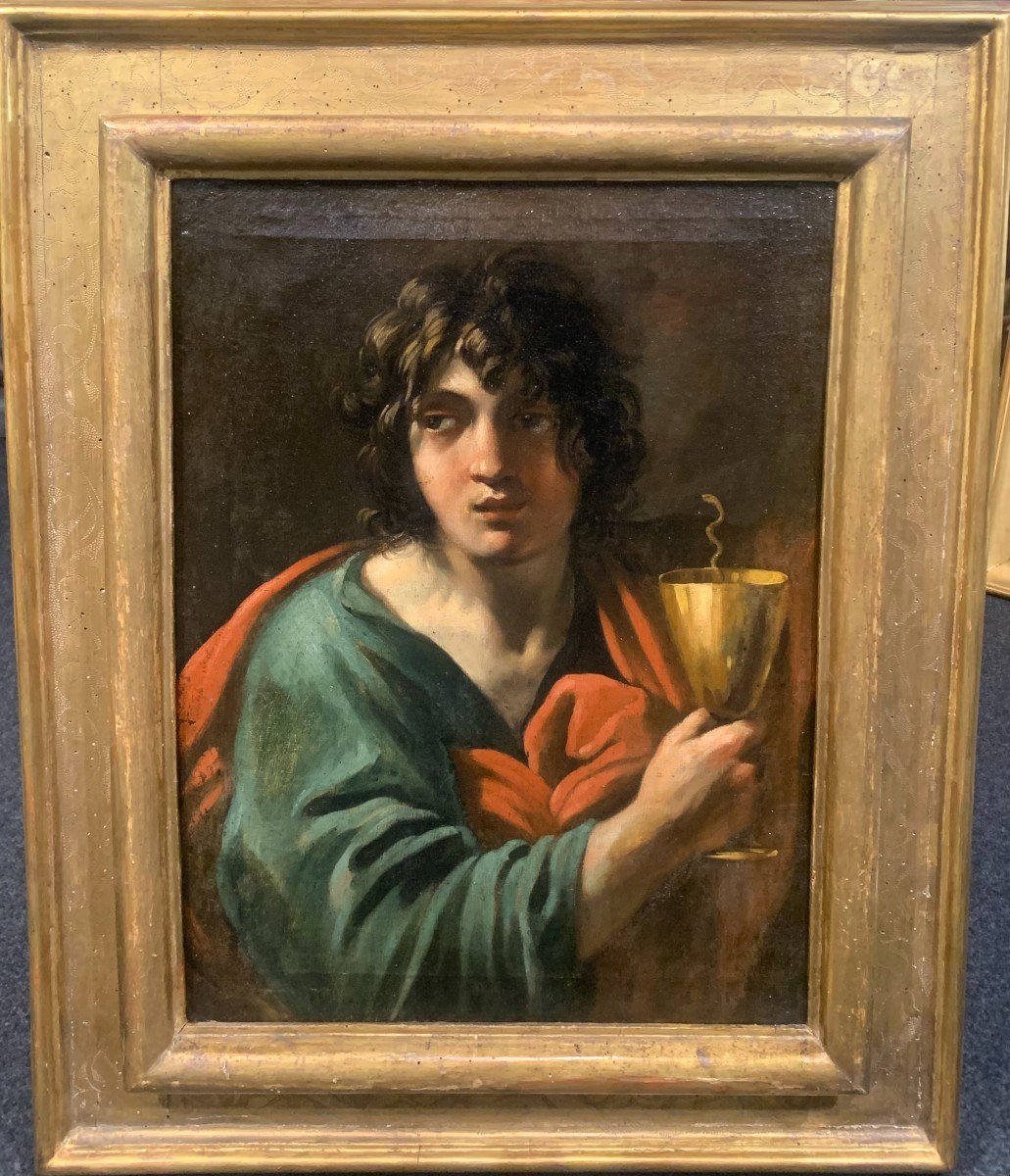 SAN GIOVANNI EVANGELISTA - DIPINTO SU TELA - cerchia di  SIMON VOUET -photo-1