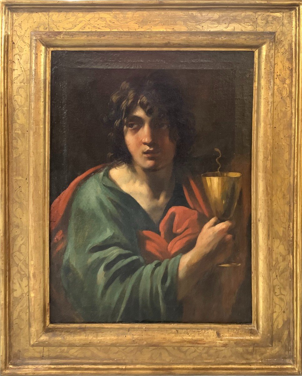 SAN GIOVANNI EVANGELISTA - DIPINTO SU TELA - cerchia di  SIMON VOUET 