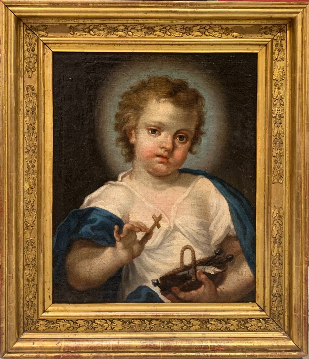 GESU' BAMBINO Dipinto ad olio su tela XVIII secolo - Giuseppe Angeli-photo-2