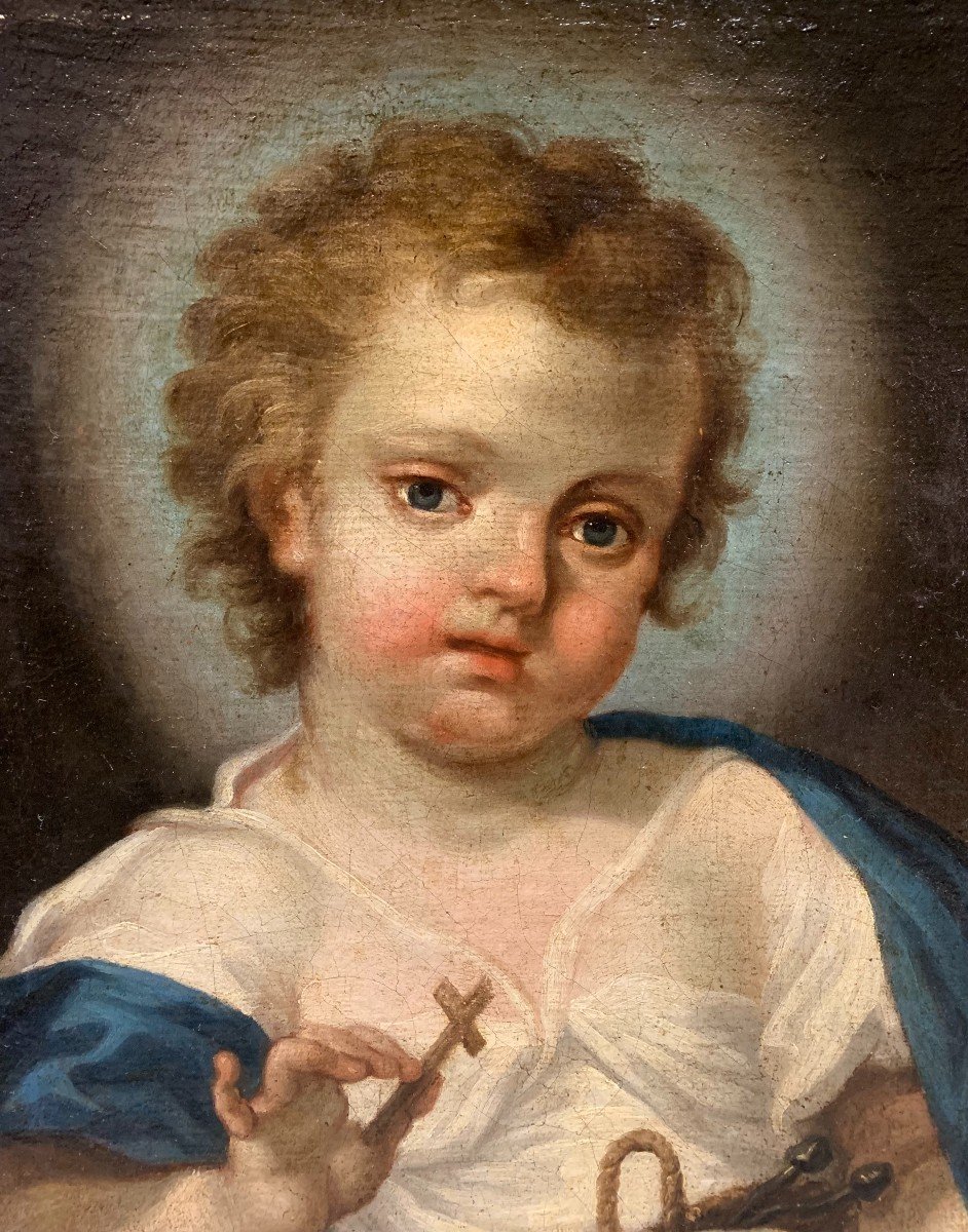 GESU' BAMBINO Dipinto ad olio su tela XVIII secolo - Giuseppe Angeli-photo-3