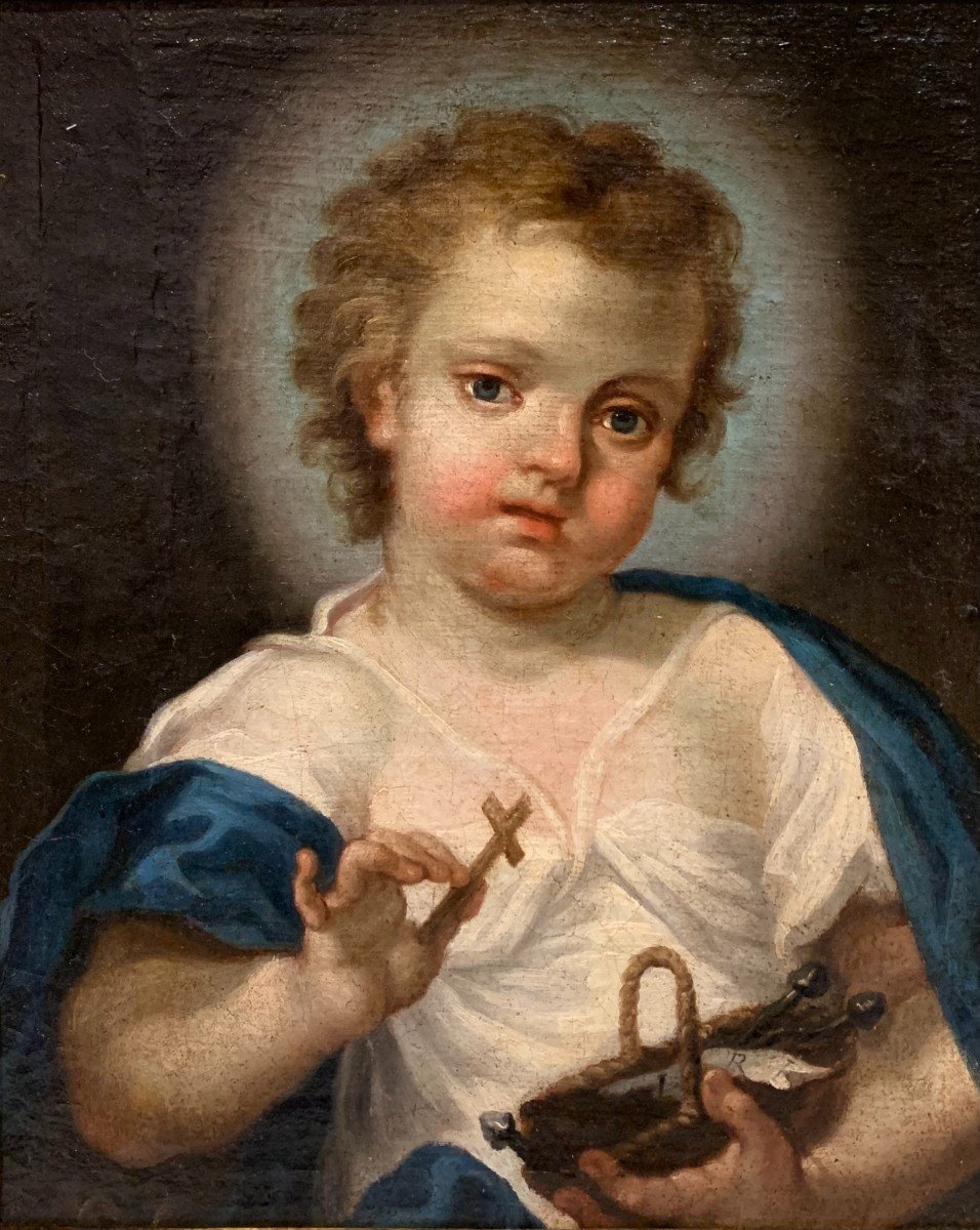 GESU' BAMBINO Dipinto ad olio su tela XVIII secolo - Giuseppe Angeli