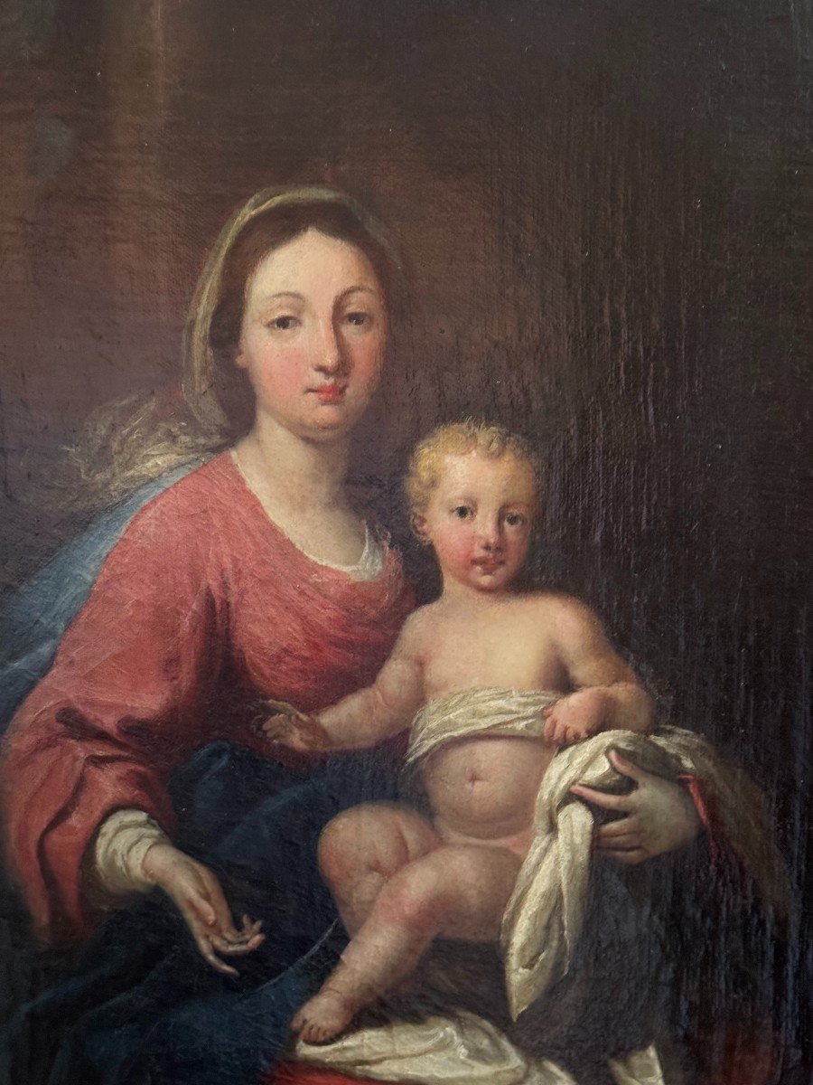 Madonna con Bambino – Dipinto olio su tela fine XVIII secolo-photo-2