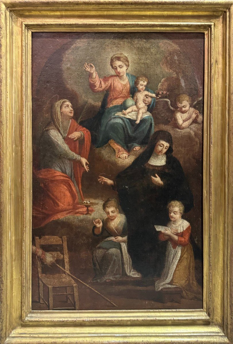 Madonna in Gloria con Gesù, angioletto e Sante - ANTONIO BECCADELLI