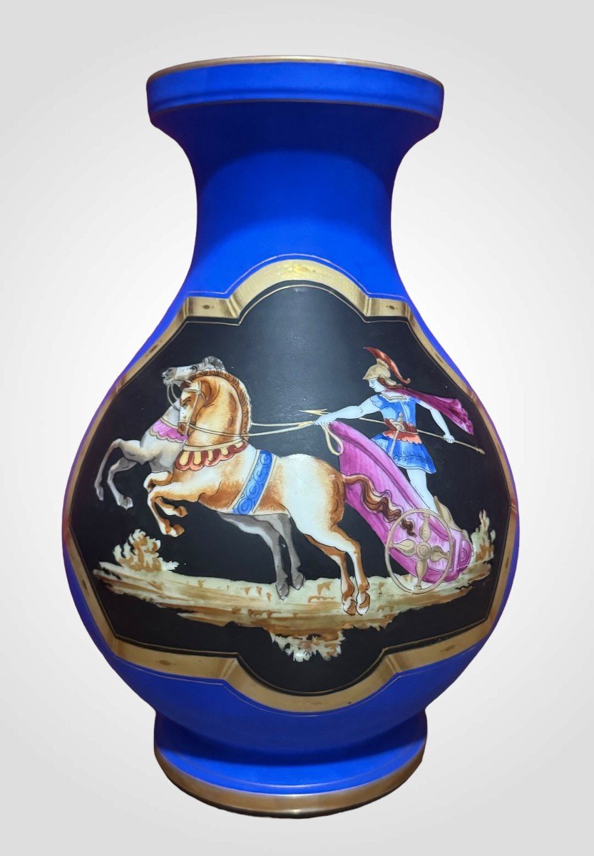 COPPIA DI VASI IN PORCELLANA BLU REALE - FINE XIX SECOLO-photo-4