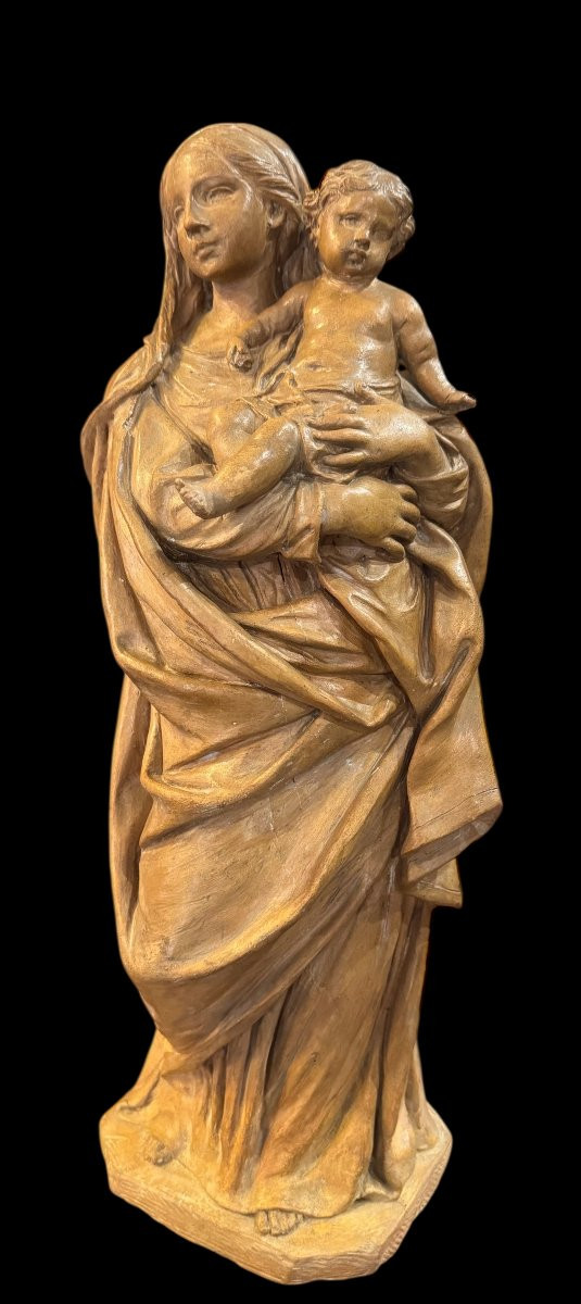 MADONNA CON BAMBINO - STATUA IN TERRACOTTA BOLOGNESE XVIII SECOLO.-photo-4