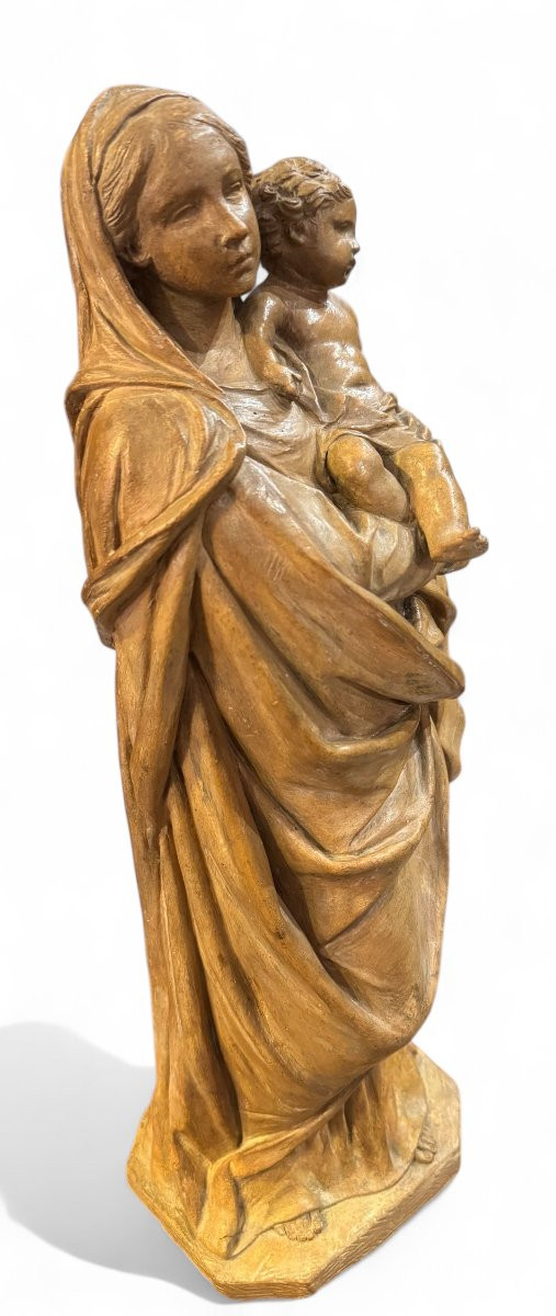 MADONNA CON BAMBINO - STATUA IN TERRACOTTA BOLOGNESE XVIII SECOLO.-photo-1
