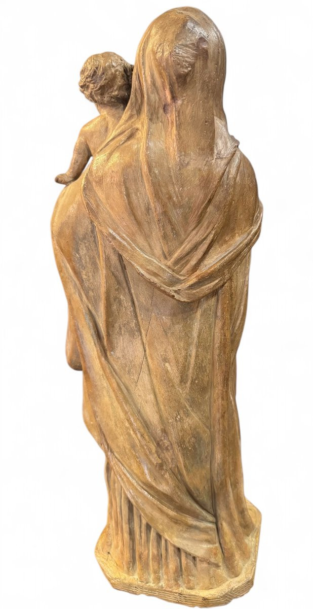 MADONNA CON BAMBINO - STATUA IN TERRACOTTA BOLOGNESE XVIII SECOLO.-photo-6