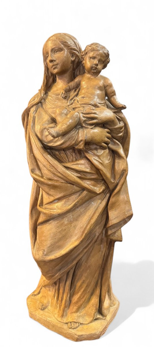 MADONNA CON BAMBINO - STATUA IN TERRACOTTA BOLOGNESE XVIII SECOLO.-photo-8