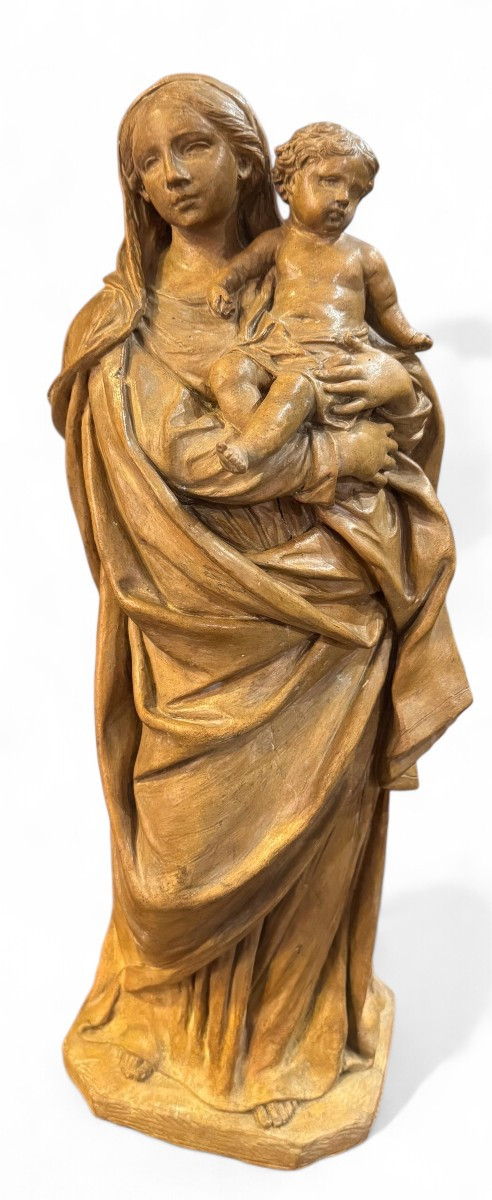 MADONNA CON BAMBINO - STATUA IN TERRACOTTA BOLOGNESE XVIII SECOLO.