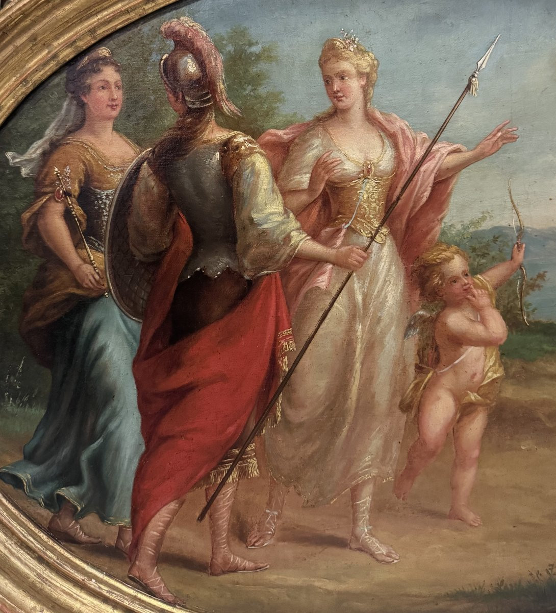 IL GIUDIZIO DI PARIDE - Dipinto su tela ultimo quarto del XVIII secolo-photo-2