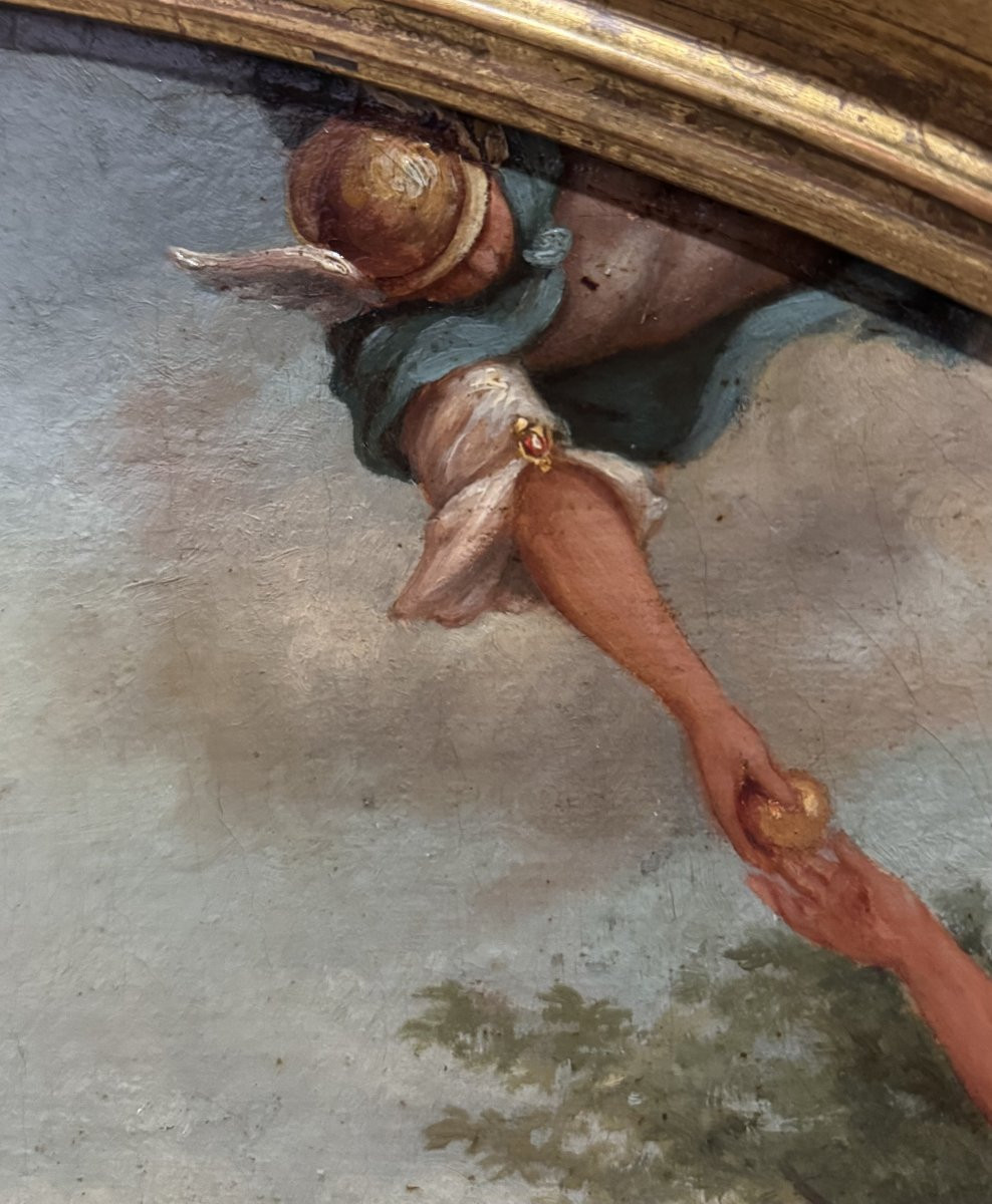 IL GIUDIZIO DI PARIDE - Dipinto su tela ultimo quarto del XVIII secolo-photo-1