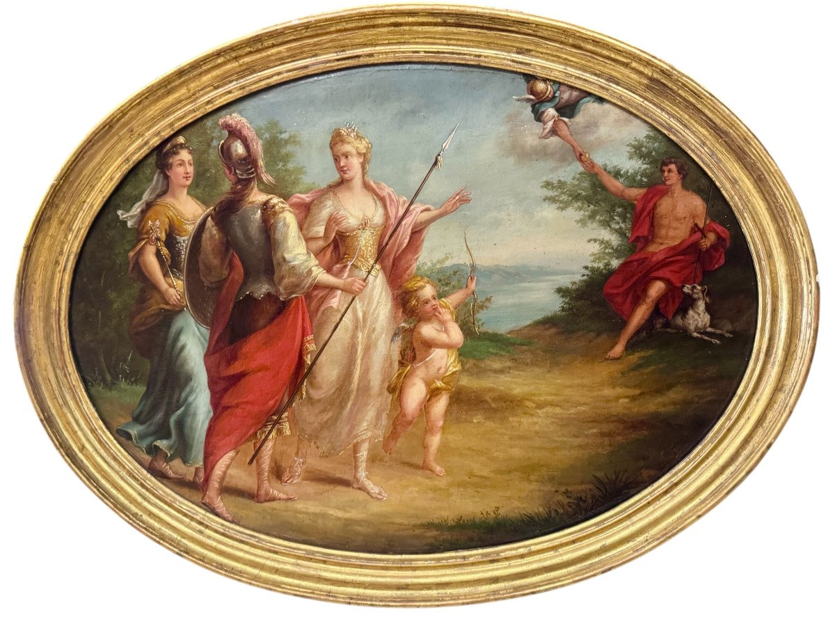 IL GIUDIZIO DI PARIDE - Dipinto su tela ultimo quarto del XVIII secolo-photo-7