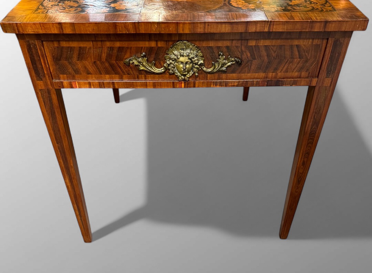 TAVOLO SCRITTOIO DA CENTRO INTARSIATO LUIGI XVI -photo-2