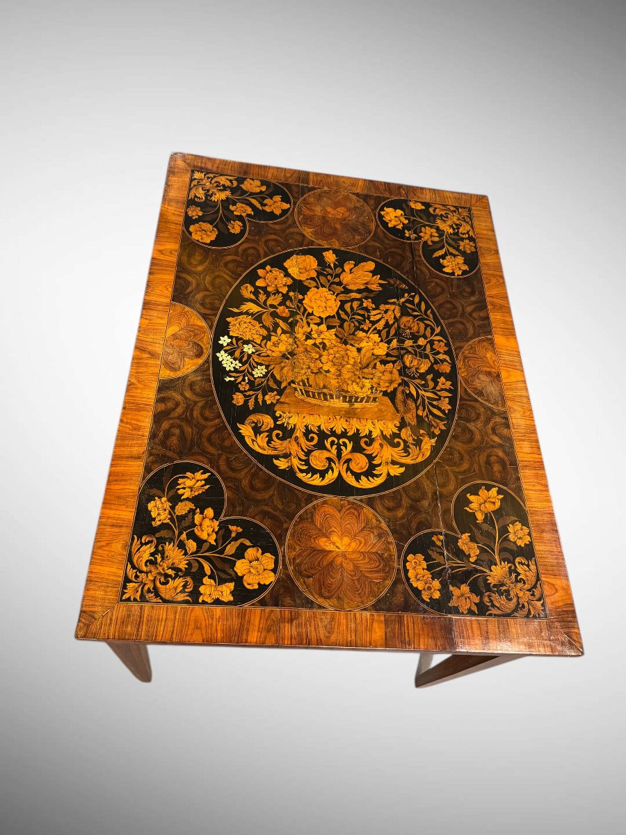 TAVOLO SCRITTOIO DA CENTRO INTARSIATO LUIGI XVI -photo-1