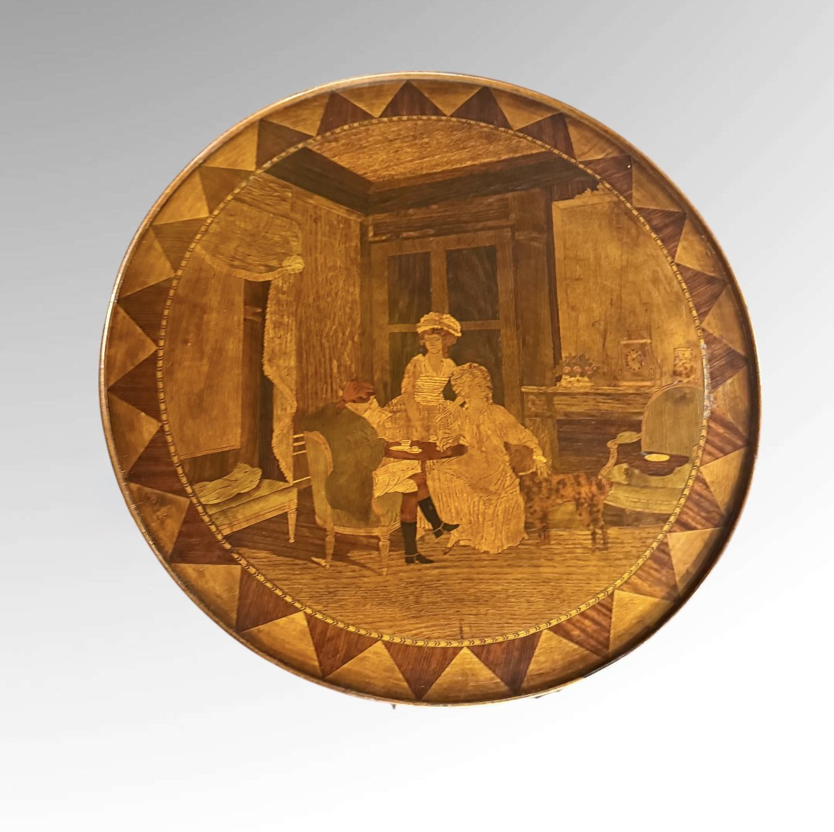 TAVOLINO ROTONDO DA THE’ E DA GIOCO – Epoca Luigi XVI-photo-2