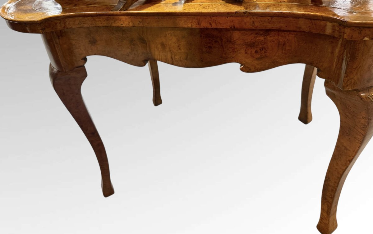 Tavolo scrittoio da centro in radica – Italia, XVIII Secolo-photo-4