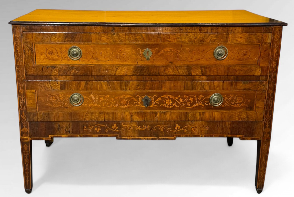 CASSETTONE ANTICO LUIGI XVI INTARSIATO