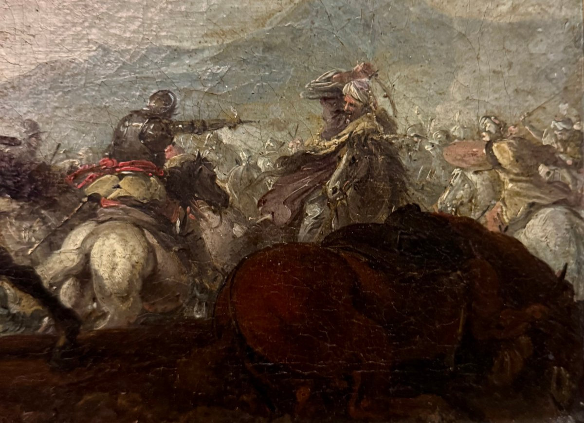 Battaglia, Jacques Courtois, dipinto ad olio su tela-photo-4