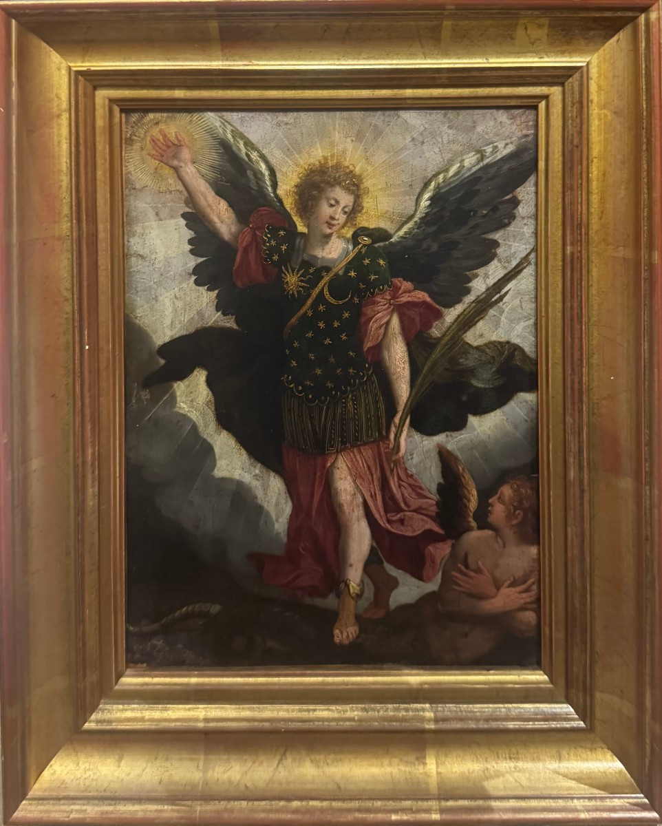 SAN MICHELE ARCANGELO VITTORIOSO- DIPINTO SU RAME - Bernardino Cesari-photo-4