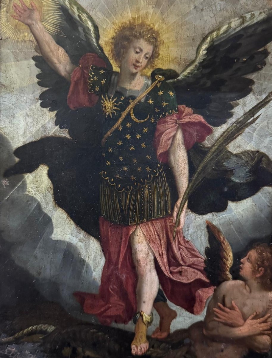 SAN MICHELE ARCANGELO VITTORIOSO- DIPINTO SU RAME - Bernardino Cesari-photo-2