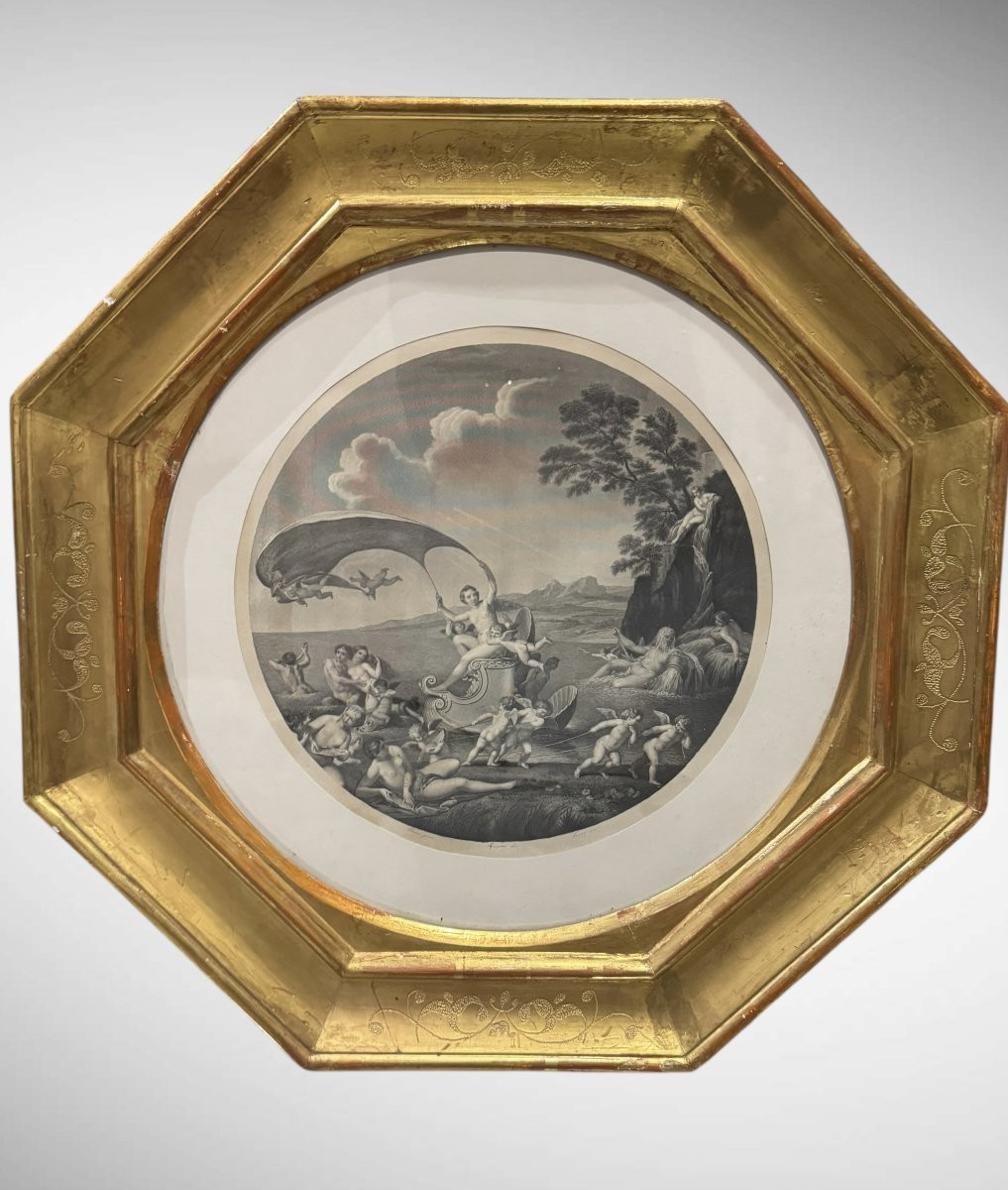 Set di tre incisioni antiche raffiguranti le allegorie dei tre elementi - da F.Albani-photo-5