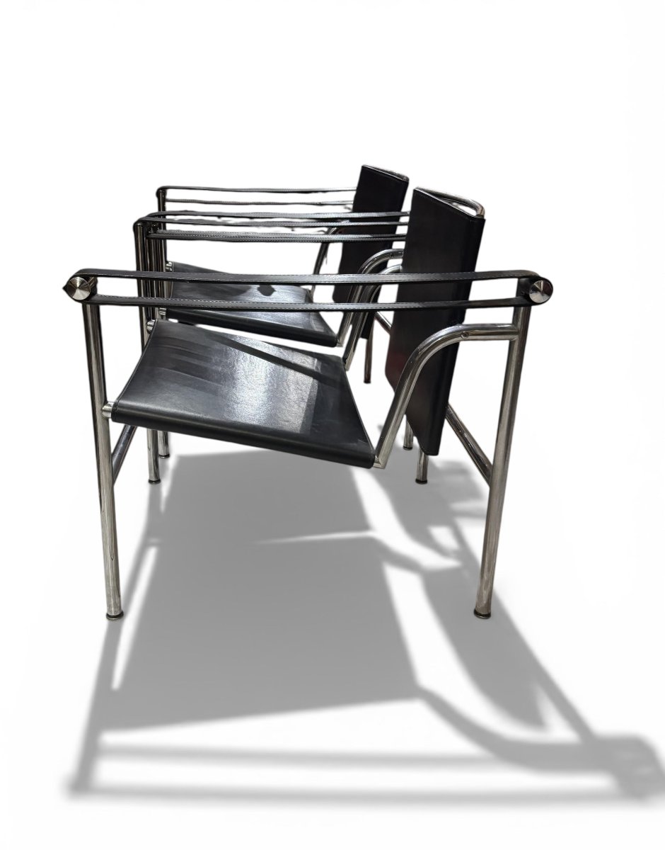 COPPIA DI SEDIE LE CORBUSIER LC1 BASCULANT – DESIGN MODERNISTA VINTAGE-photo-4