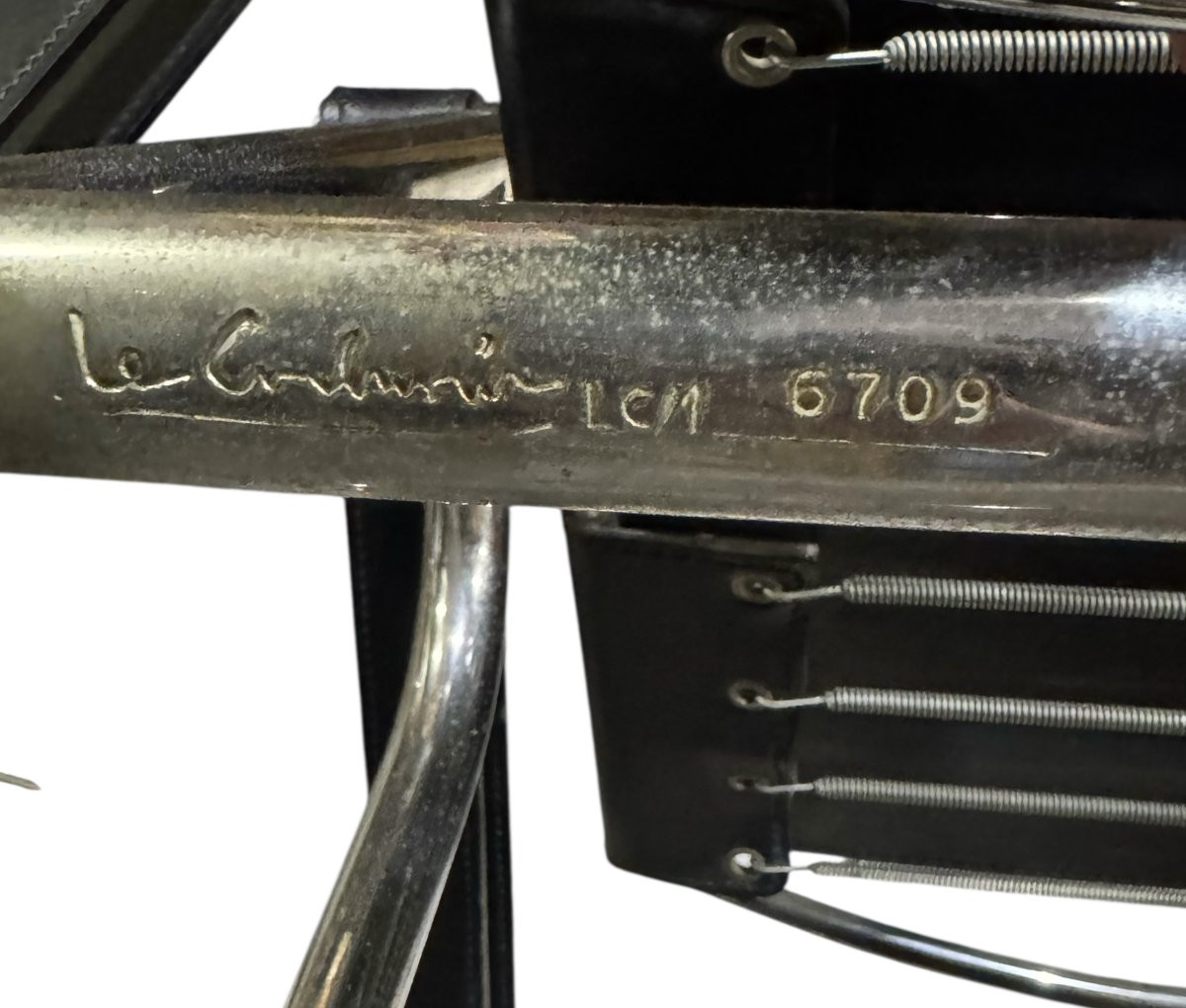 COPPIA DI SEDIE LE CORBUSIER LC1 BASCULANT – DESIGN MODERNISTA VINTAGE-photo-3