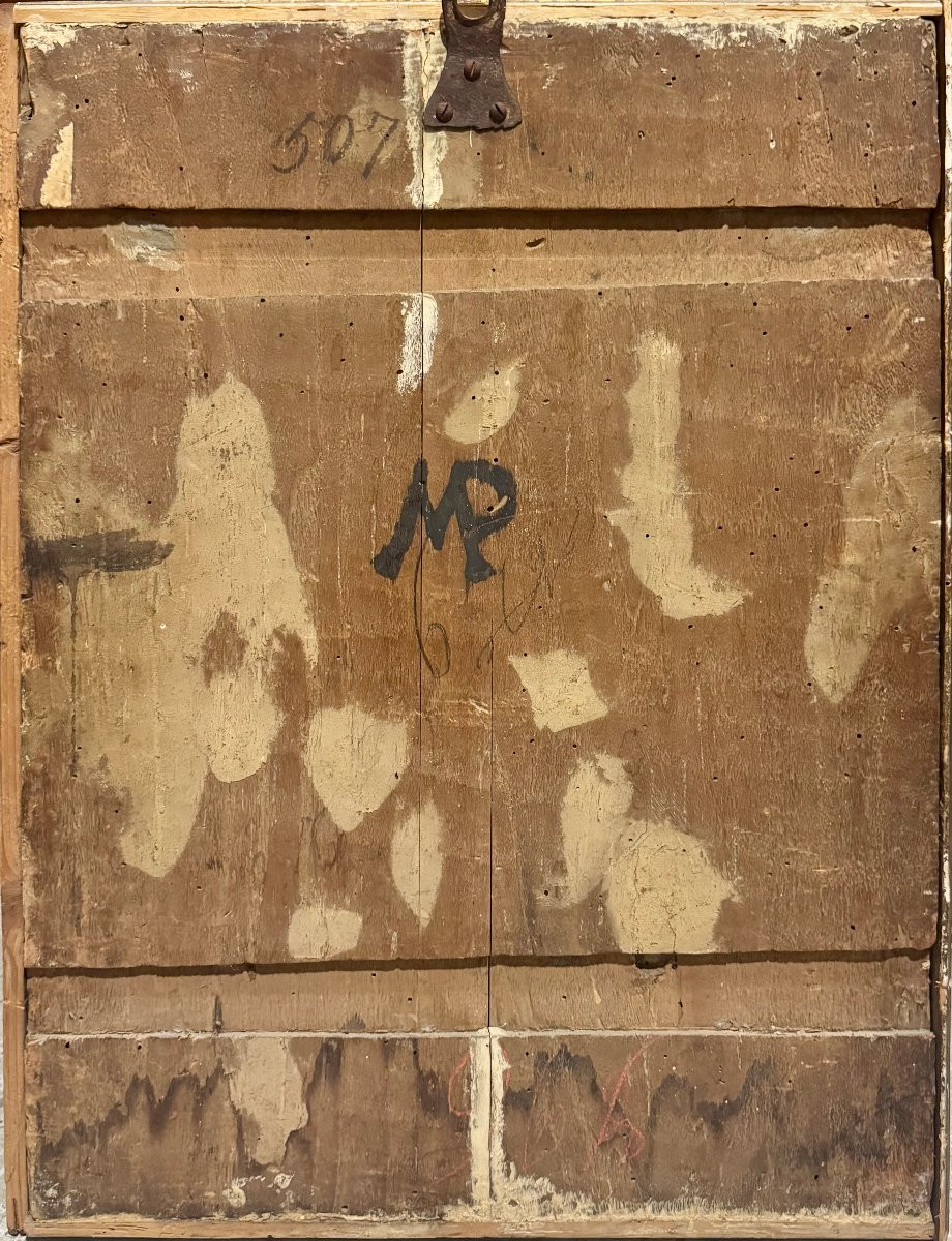 "Madonna con Bambino e S.Giovannino" dipinto su tavola XVI secolo.-photo-1