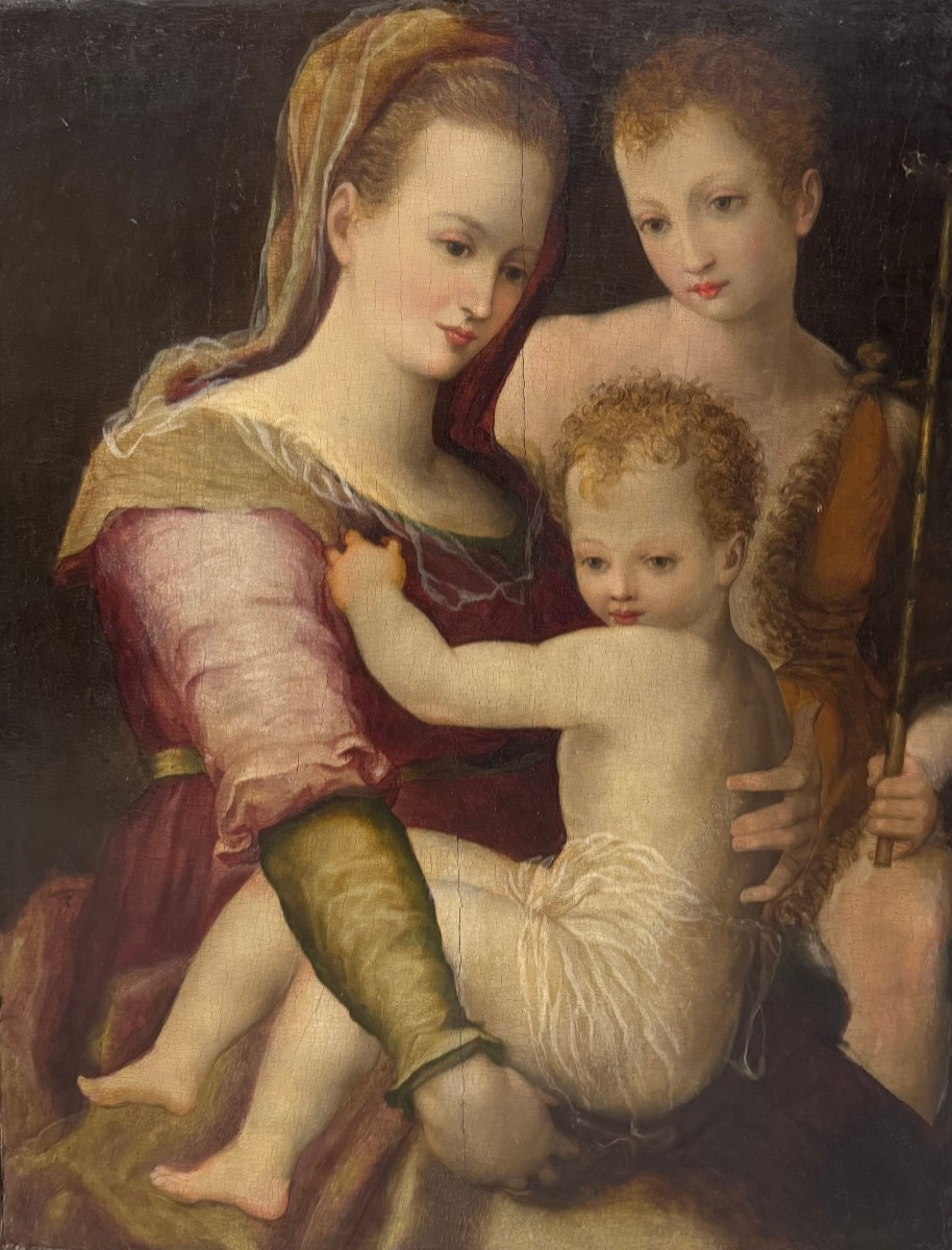 "Madonna con Bambino e S.Giovannino" dipinto su tavola XVI secolo.