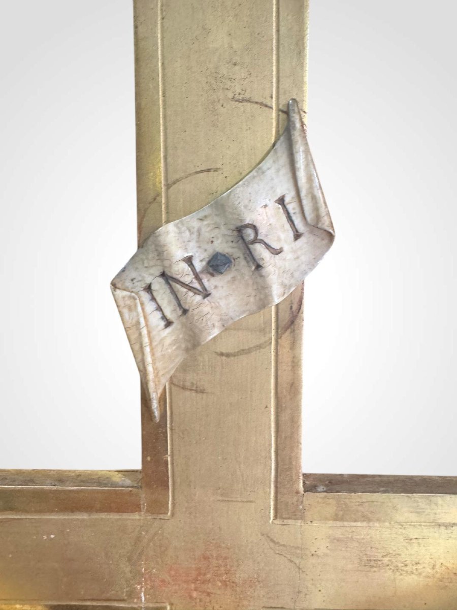 Crocifisso con Cristo in Avorio entro cornice dorata – XVIII secolo-photo-5