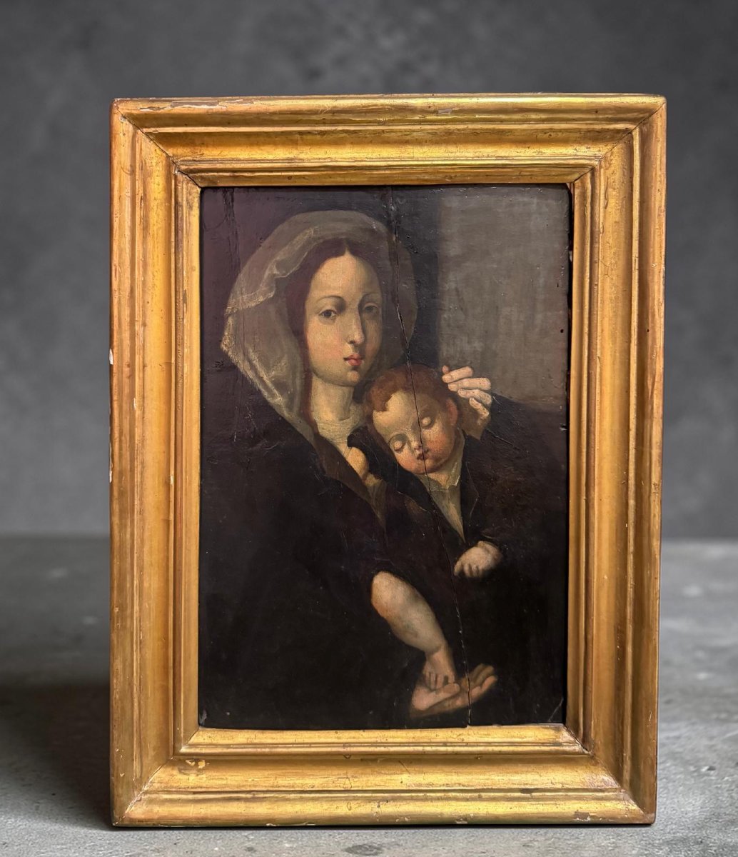 Maternità, Madonna con Bambino – Olio su tavola, XVII/XVIII secolo-photo-2
