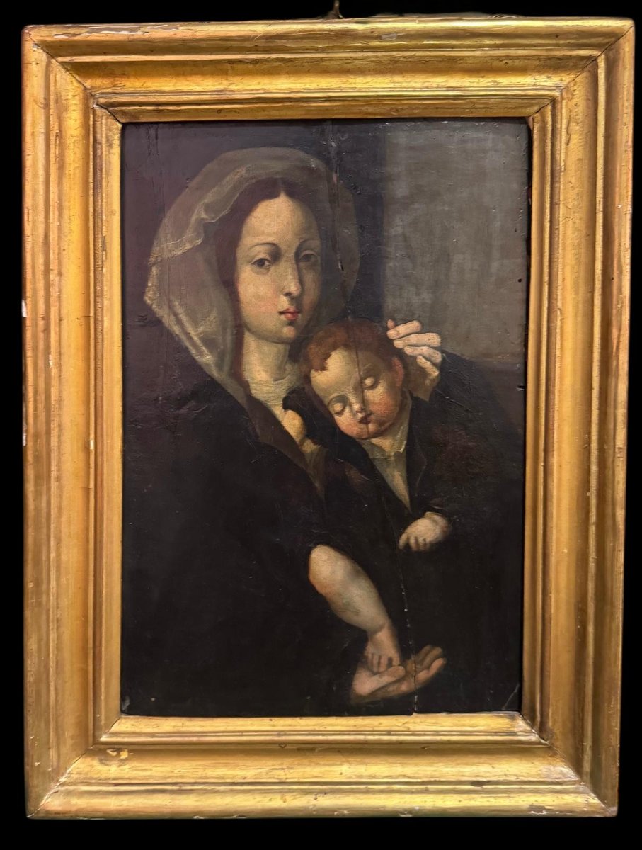 Maternità, Madonna con Bambino – Olio su tavola, XVII/XVIII secolo-photo-3