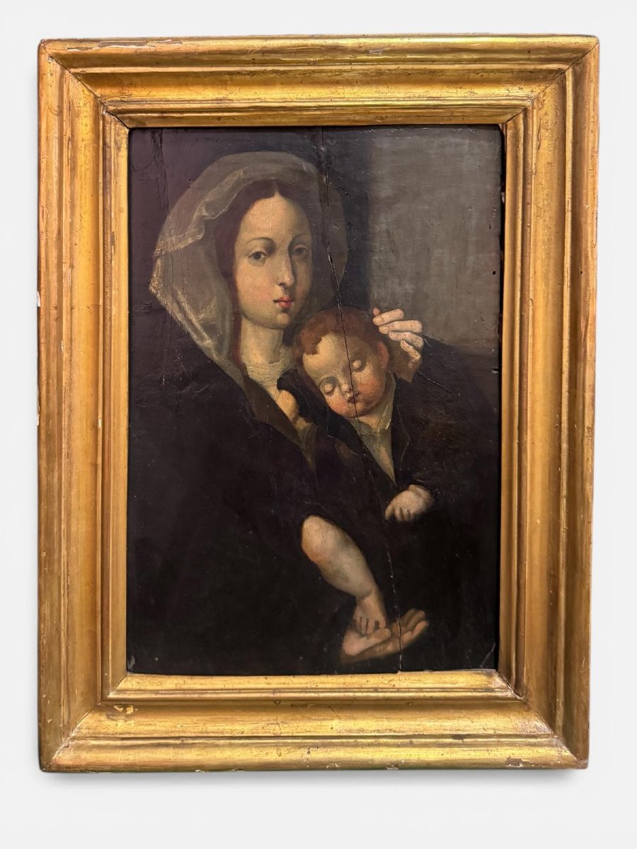 Maternità, Madonna con Bambino – Olio su tavola, XVII/XVIII secolo-photo-1