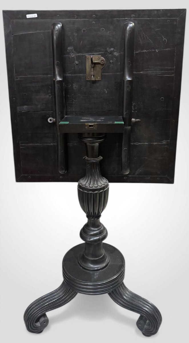 Antico tavolino quadrato intarsiato – XIX secolo stile Regency-photo-3