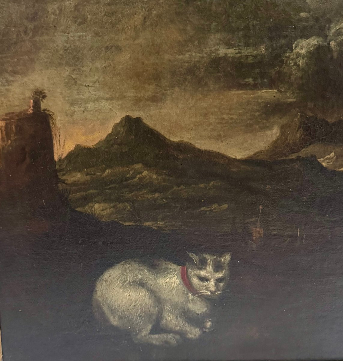 Pendant di dipinti antichi ad olio su tela “Scene allegoriche/mitologiche”-photo-4