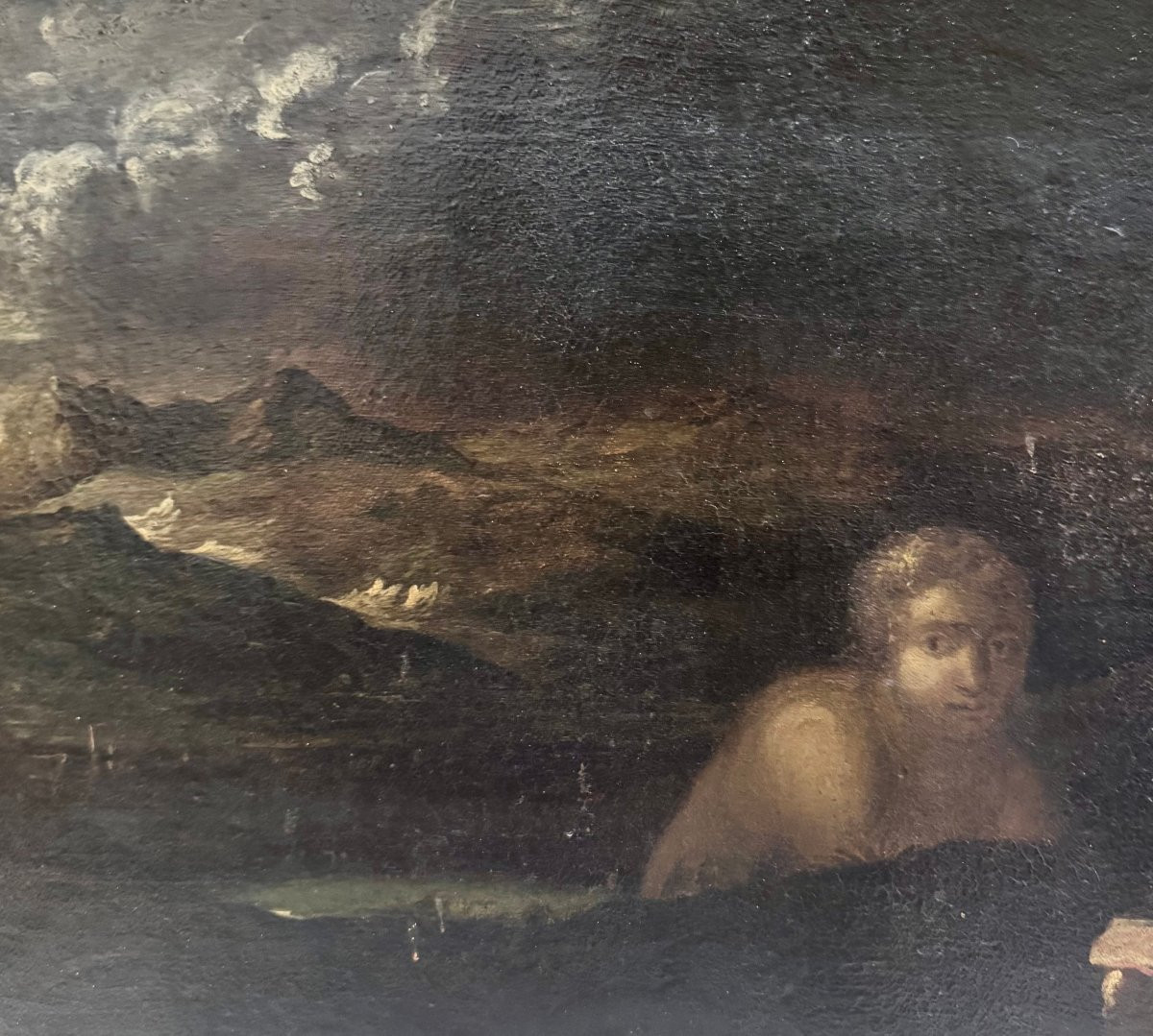 Pendant di dipinti antichi ad olio su tela “Scene allegoriche/mitologiche”-photo-6