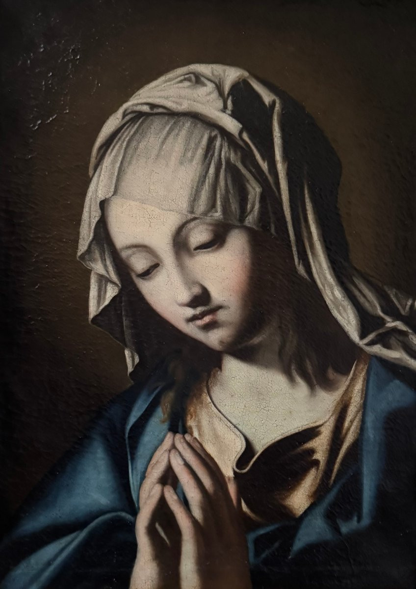 Madonna Orante, Sassoferrato bottega/cerchia di – Dipinto su tela-photo-2