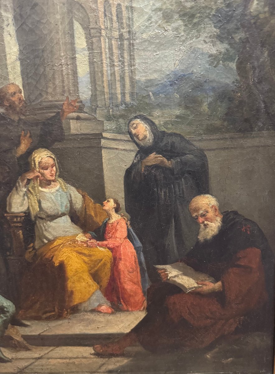 S.Anna e l’educazione della Vergine Maria, dipinto su tela, XIX secolo-photo-4