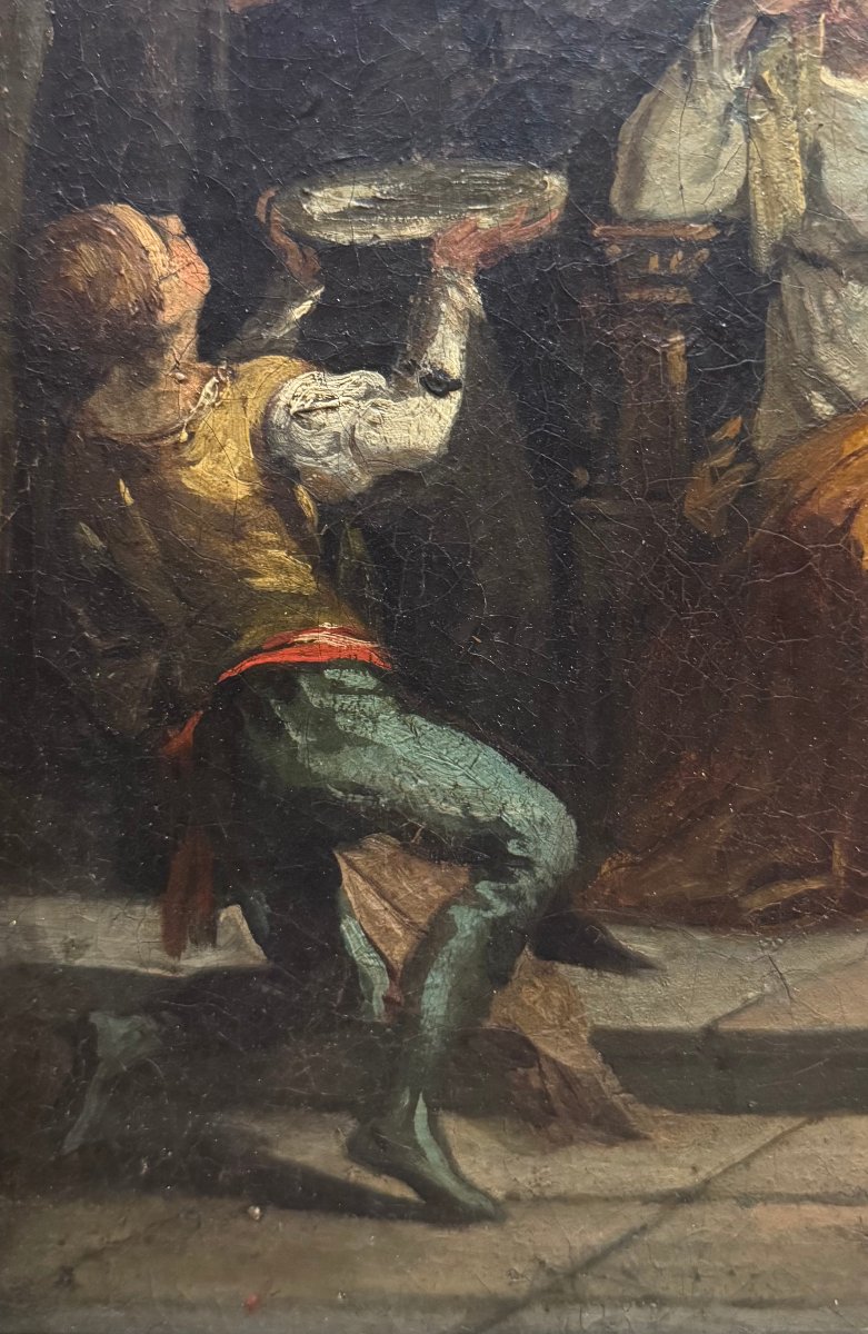 S.Anna e l’educazione della Vergine Maria, dipinto su tela, XIX secolo-photo-2