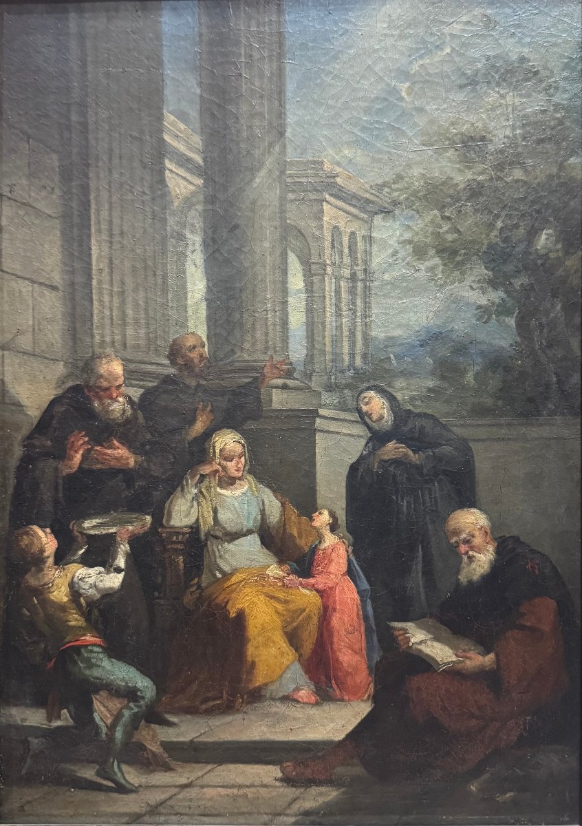 S.Anna e l’educazione della Vergine Maria, dipinto su tela, XIX secolo