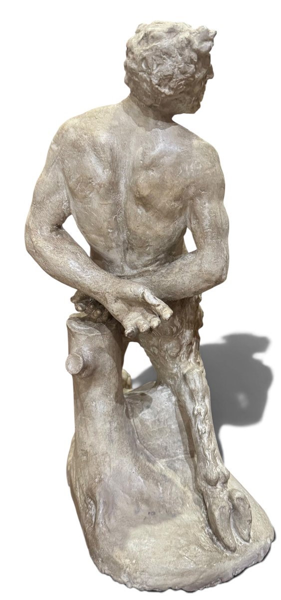 Statua di Fauno o Satiro in gesso – Manifattura "Civica Casa di Lavoro" di Padova Prof. Brocch-photo-3