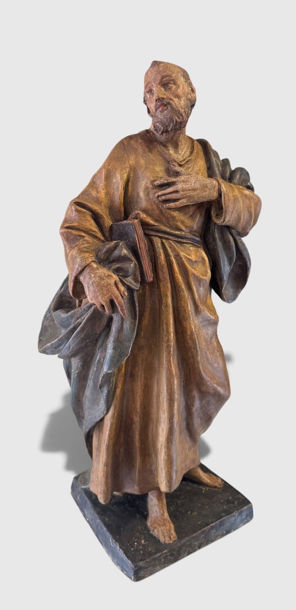 San Giuseppe - Scultura antica in terracotta policroma XVIII secolo