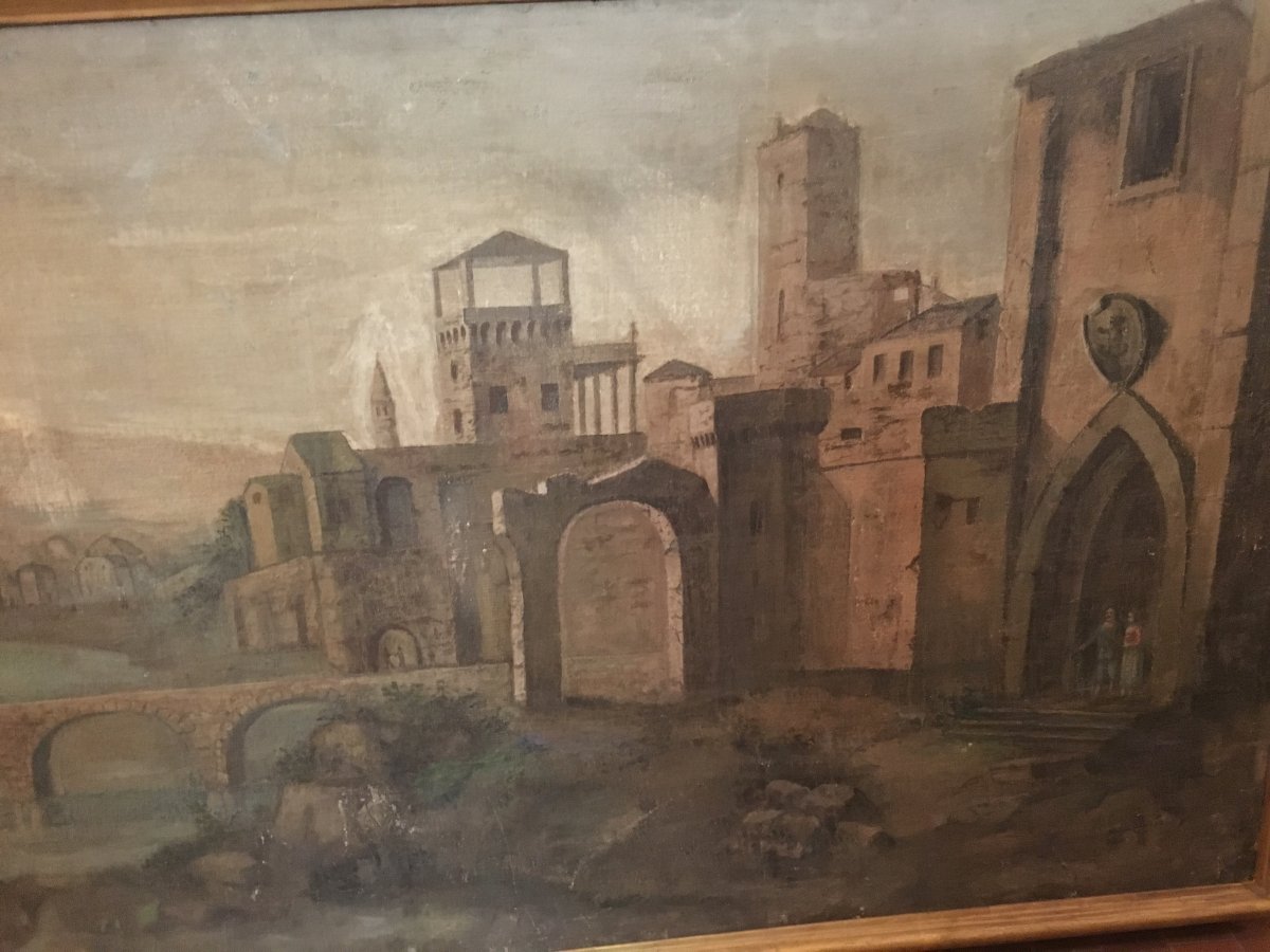 Paire De Grands Tempers Sur Toile Avec Paysages-photo-4